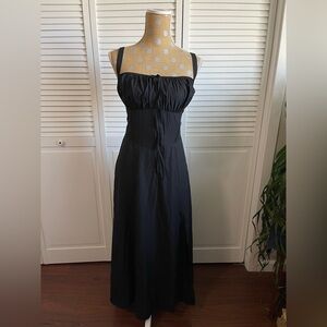 Arthea black corset lace back and tie front boning with zip XXL Dolls Kill